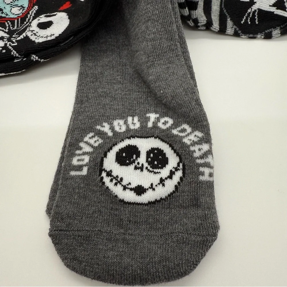 Disney Women's Nightmare Before Christmas Socks‎ - Black and Gray Shoe Size 4-10